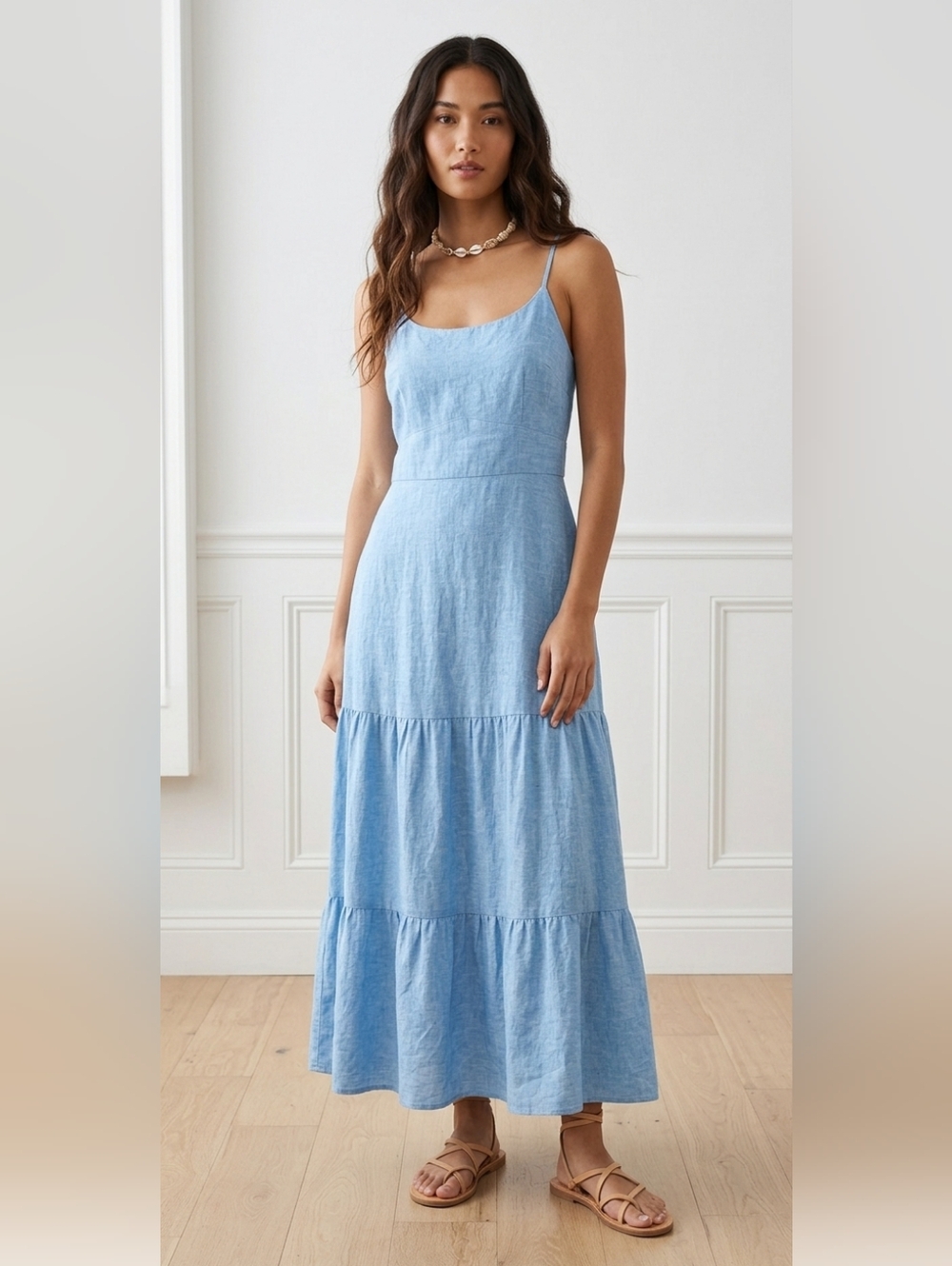 Joie Sky Blue Tiered Maxi Dress